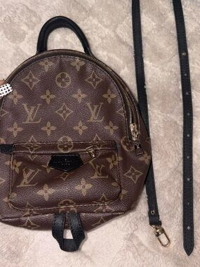 Louis Vuitton Brown Monogram Mini Backpack with Black Straps